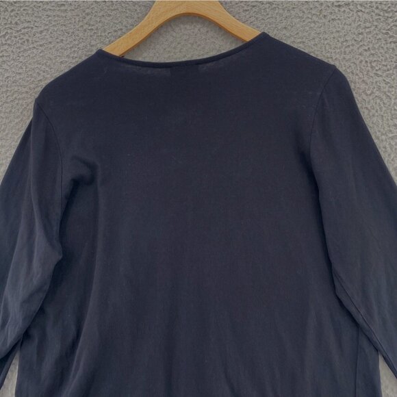 Talbots Top Womens X Plus Black 3/4 Sleeve Tiered Neck Pullover Stretch Casual - Picture 3 of 9